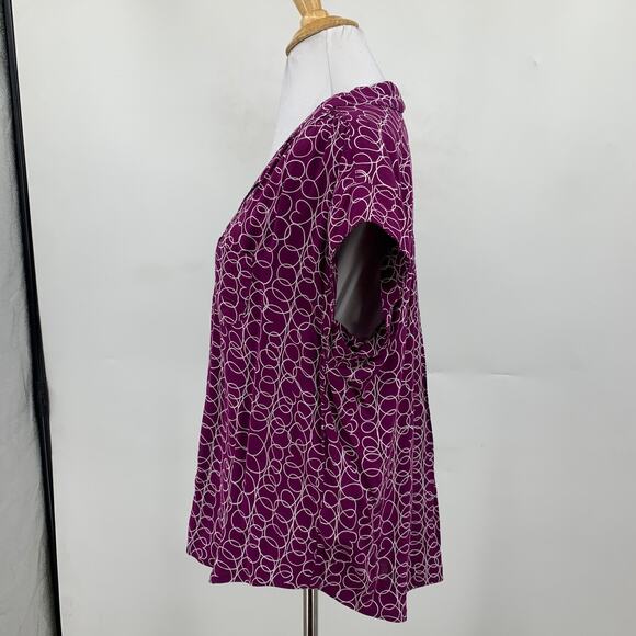 Maeve Blouse Womens S Small Raffine Cap Sleeve Button Front Pocket Curved Hem - Picture 4 of 13